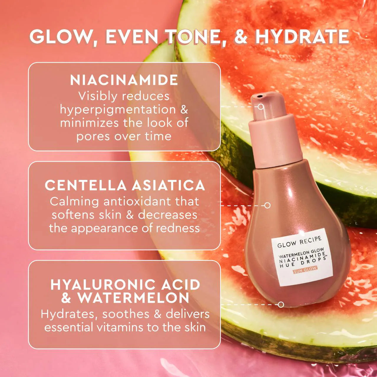 Watermelon Glow Niacinamide Hue Drops Sun Glow Serum - Glow Recipe
