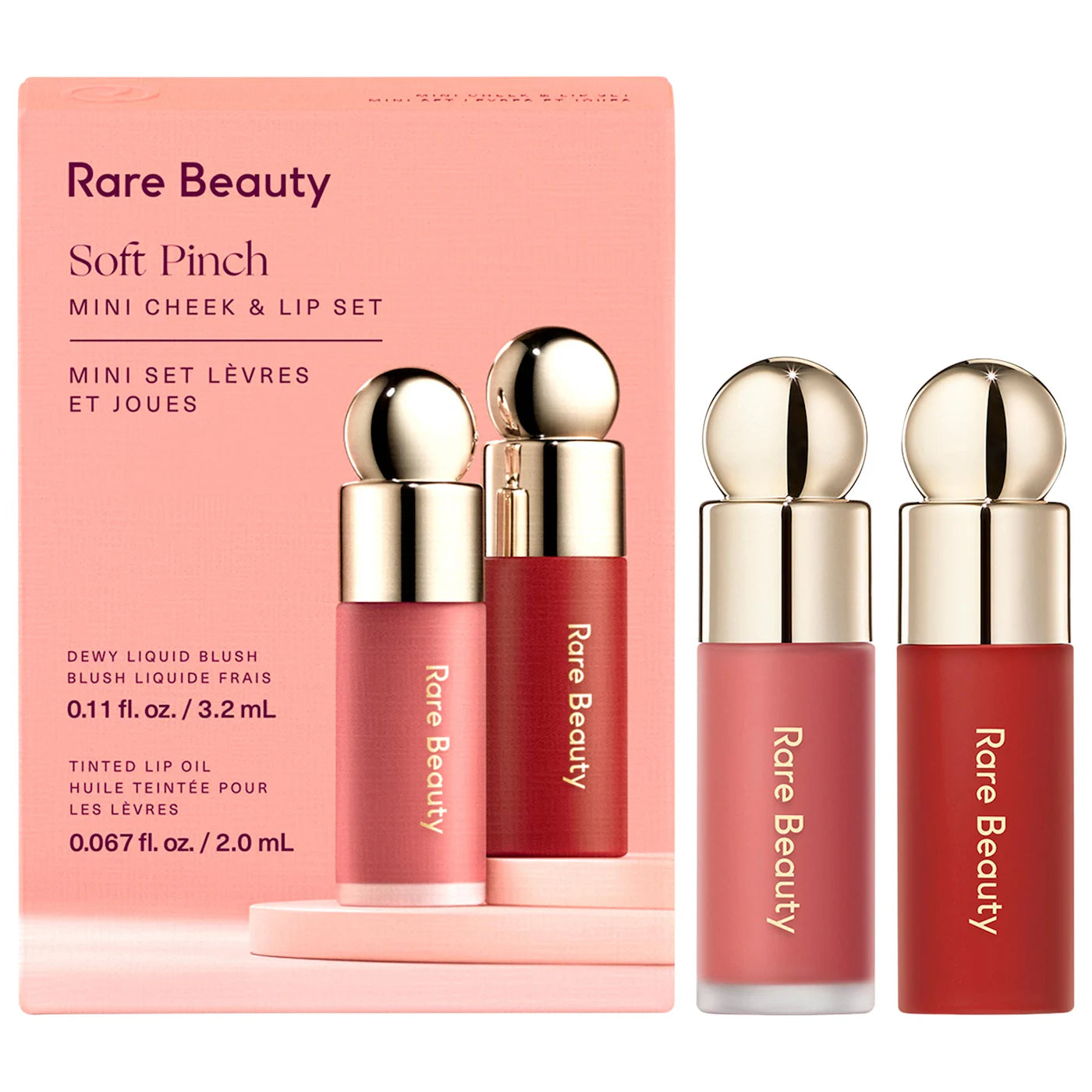 Mini set de rubor líquido y aceite labial Soft Pinch - Rare Beauty