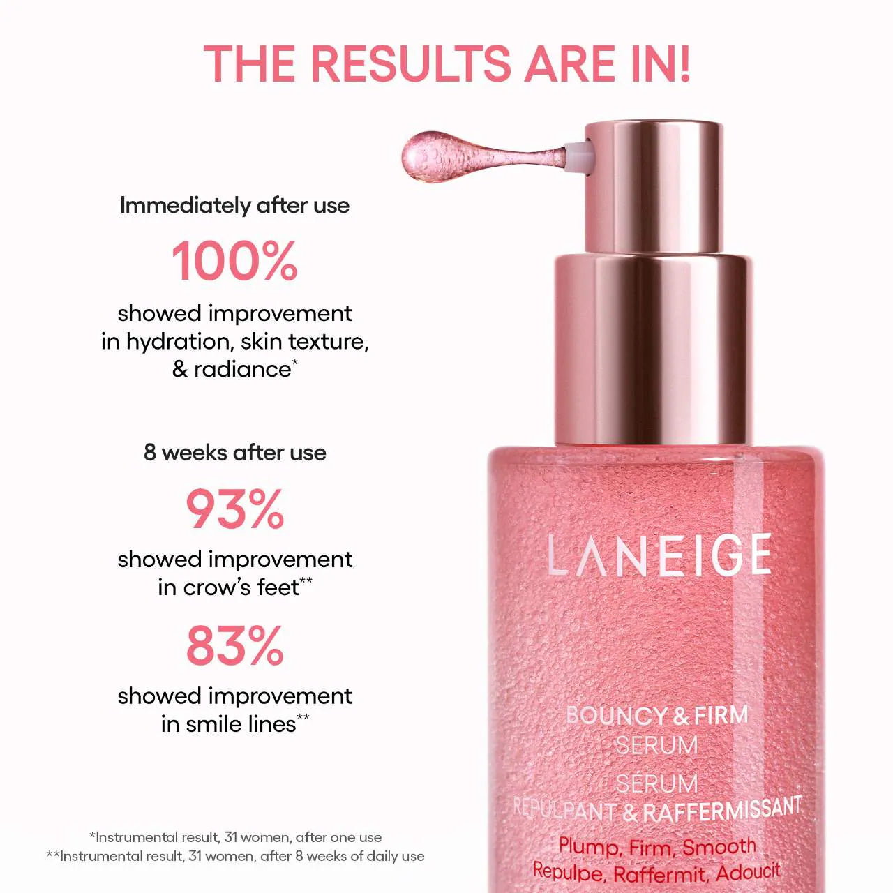Bouncy & Firm Radiance Boosting Serum with Peony & Collagen Complex™ - Laneige